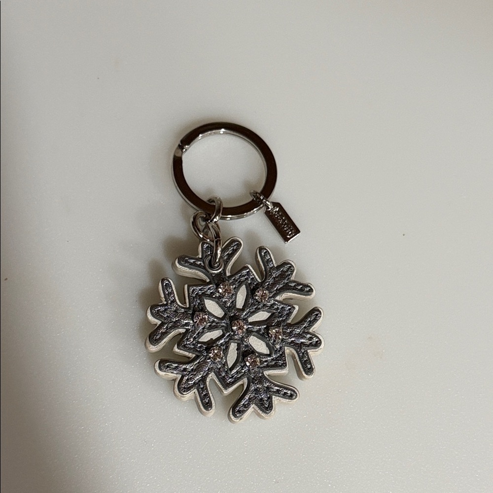 Coach Silver Snowflake Keychain Charm